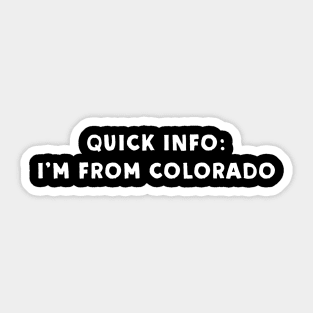 Colorado Cool & Funny Sticker